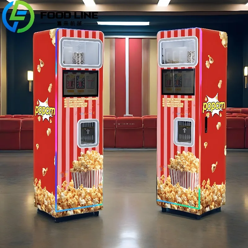 

Professional Custom Commercial Popcorn Making Vending Machine 15.6 Inch Touch Screen Automatic Popcorn Machine for Cinema Engine