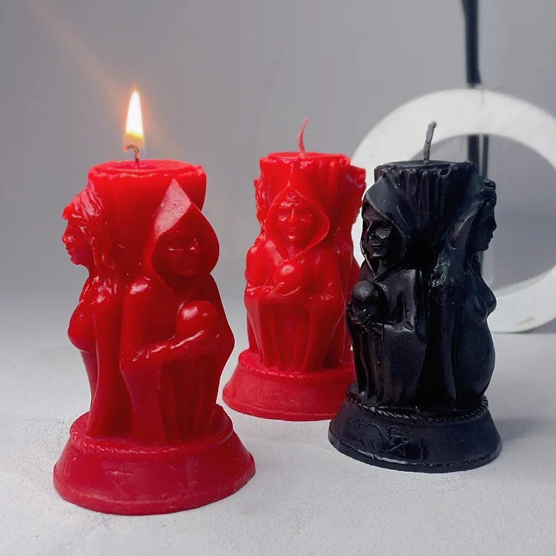 Creative Magic Three Goddess Candle buddhist candle home decorative ritual candles colored candles for Livingroom decoration