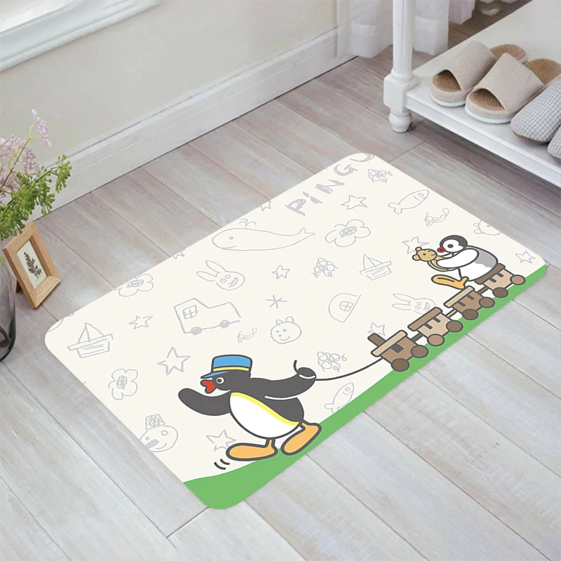 

Cute Cartoon PINGU Floor Mat Carpets Carpet Entrance of House Balcony Room Mats Home Kitchen Rug Rugs Foot Doormat Door Bathroom