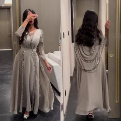 Customized Customized  Evening Jersey Sequined Beading Ruched Celebrity A-line Square Neck Bespoke Occasion Gown Midi Dresses