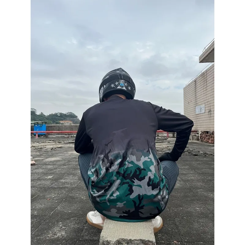 

Racing Team Men's 3D Long Sleeve Bicycle Sweatshirt, Polyester Fiber, Machine Washable, Off Road Motorcycle Equipment