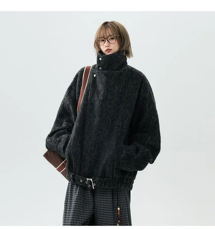 

Мужское пальто с капюшоном из шерстяной смеси, с воротником хенли, простое, базовое, незаменимое, классическое, без декора, простое и лаконичное.