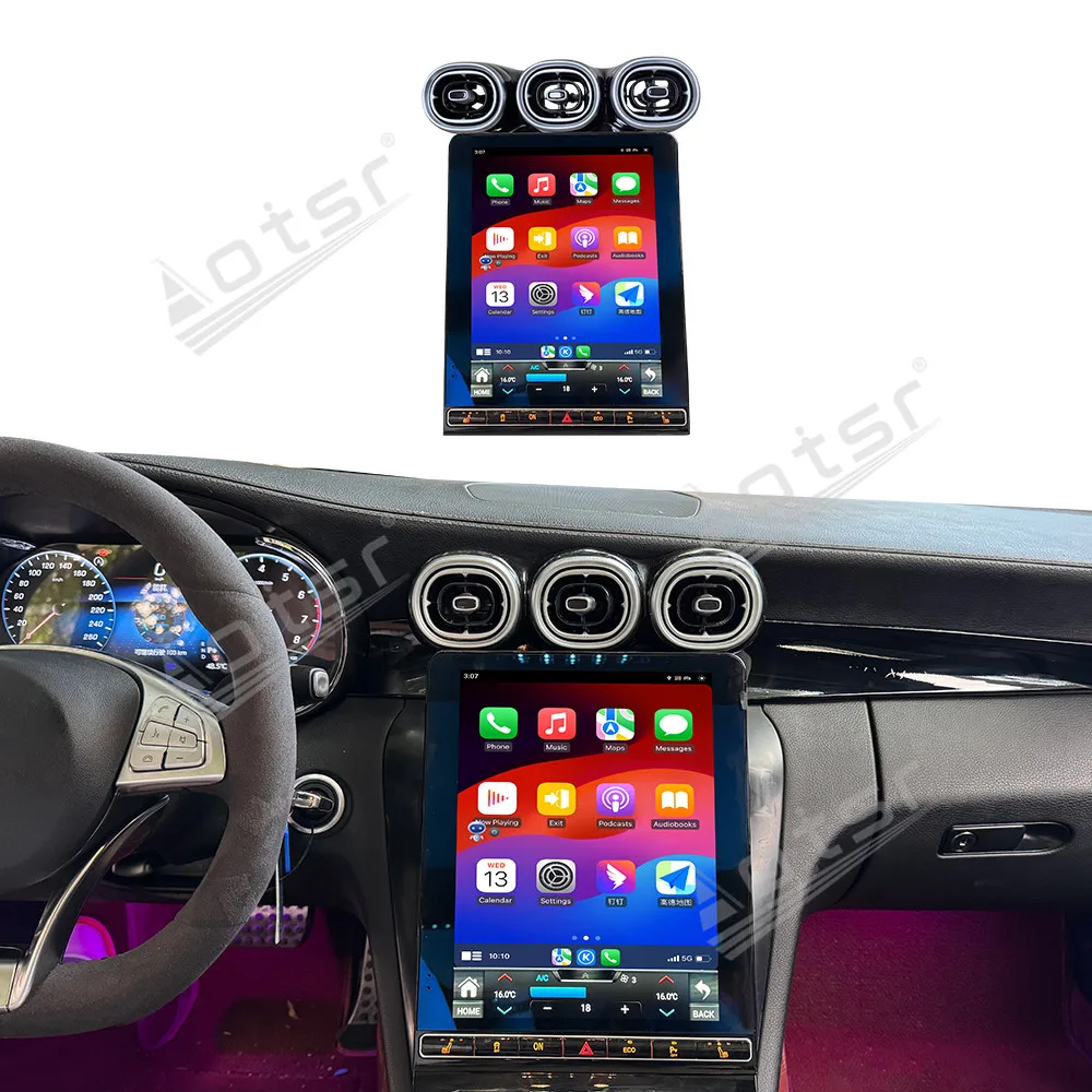 Android 15 CarPlay Android 4G WIFI Stereo Navigation Car Radio Multimedia Player Screen For Mercedes-Benz GLC/C-Class 2015-2022