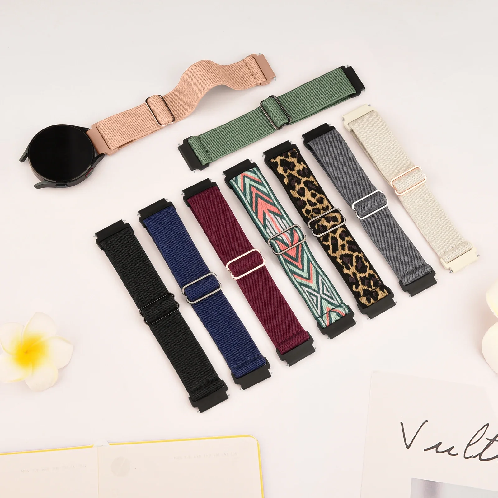 Эластичный нейлоновый ремешок для Samsung Galaxy Watch 7 6 4 5 40 мм 44 мм/5 Pro/4 6 Classic 42 мм 46 мм 47 мм/ремешок Active 2/Watch 3 41 мм