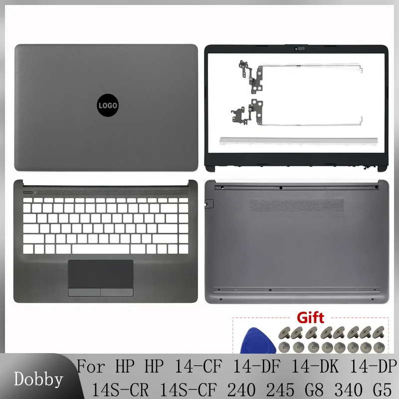 For HP 14-CF 14-DF 14-DK 14-DP 14S-CR 14S-CF 240 245 G8 340 G5 TPN-I130 TPN-I135 LCD Back Cover Bezel Palmrest Bottom Case Gray