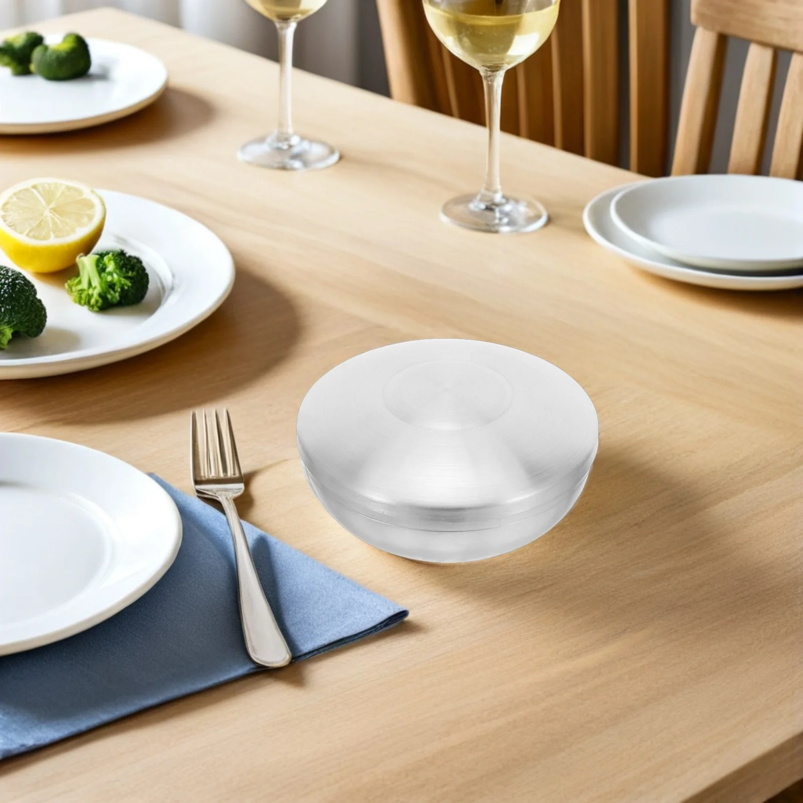 

2pcs Stainless Steel Bowl With Lid Korean Round Rice Serving Bowl For Kimchi Soup Sauces Dipping Condiments Kitchen Restaurant