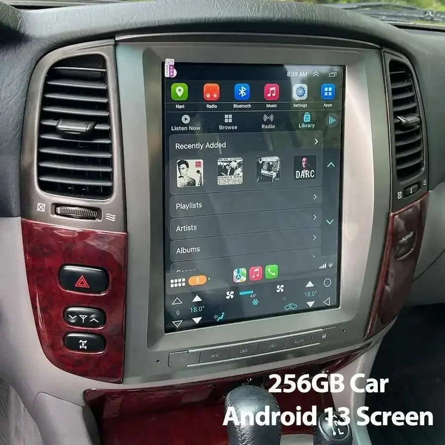 256GB Android 14 Screen For Toyota Land Cruiser 100 LC100 For Lexus LX470 1998-2007 Car Multimedia Player GPS Carplay Head Unit