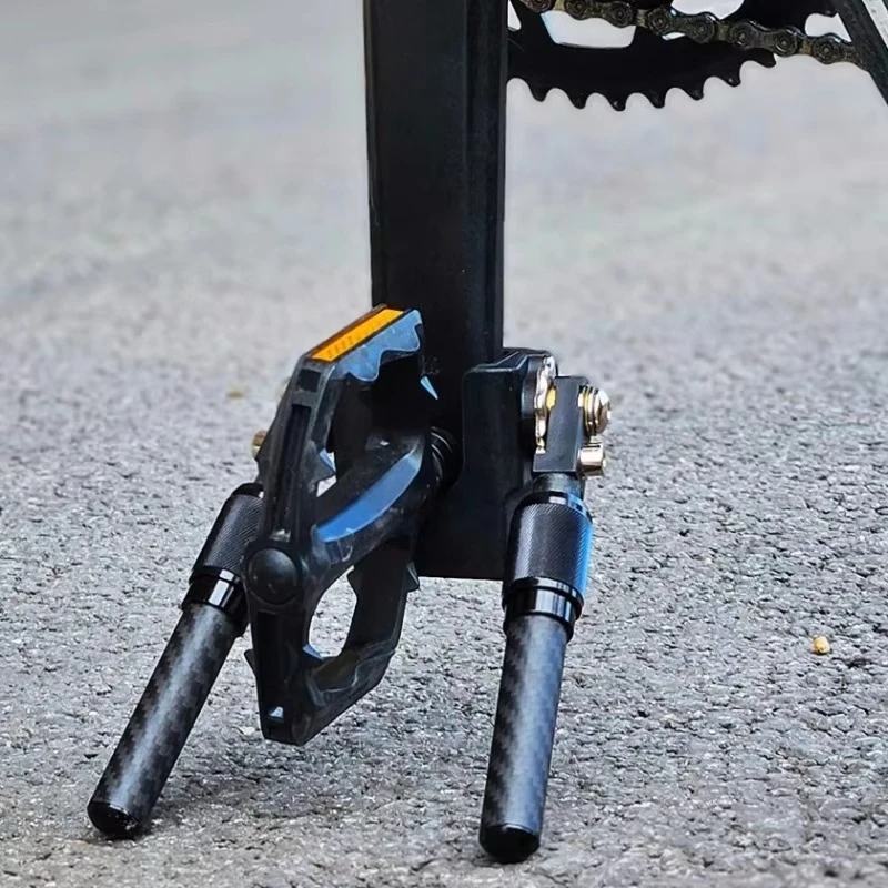Carbon Fiber Bike Leg Support Portable Mountain Road Folding Stable Lightweight Bicycle Kickstand Adjustable Bicycle Parts