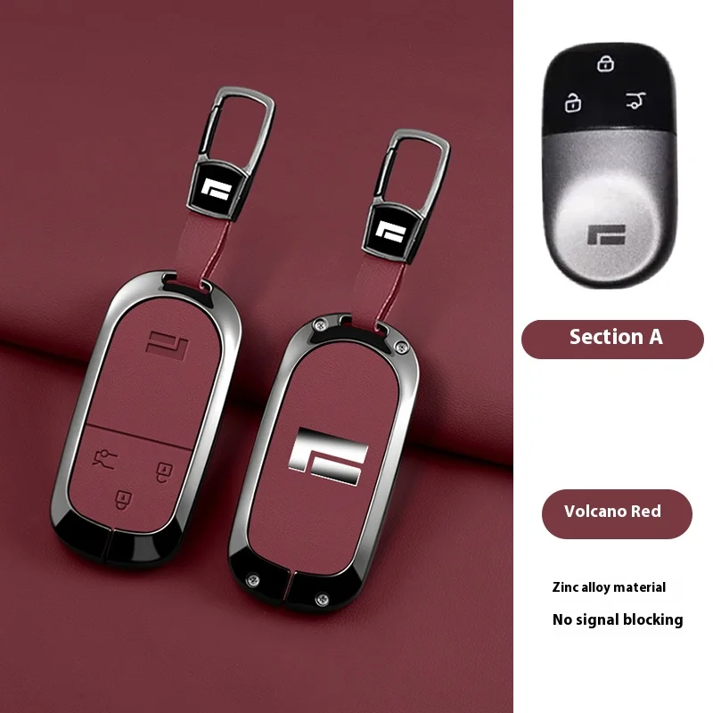 

Alloy Leather Car Key Case Cover For BAIC Jishi Polestone 01 Rox 01 2023-2025 Remote Protector Shell Keychain Holder Accessorie