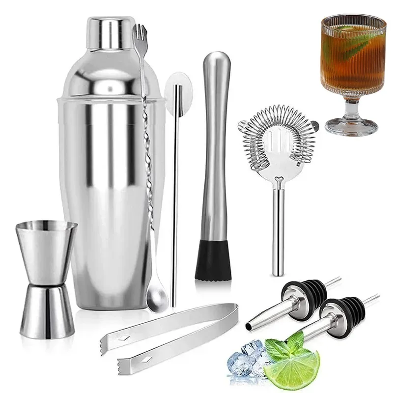 

Professional Cocktail Shaker Set Bartender Kit with Stirrer and Mixer Bar Tools for Wine Martini Drink