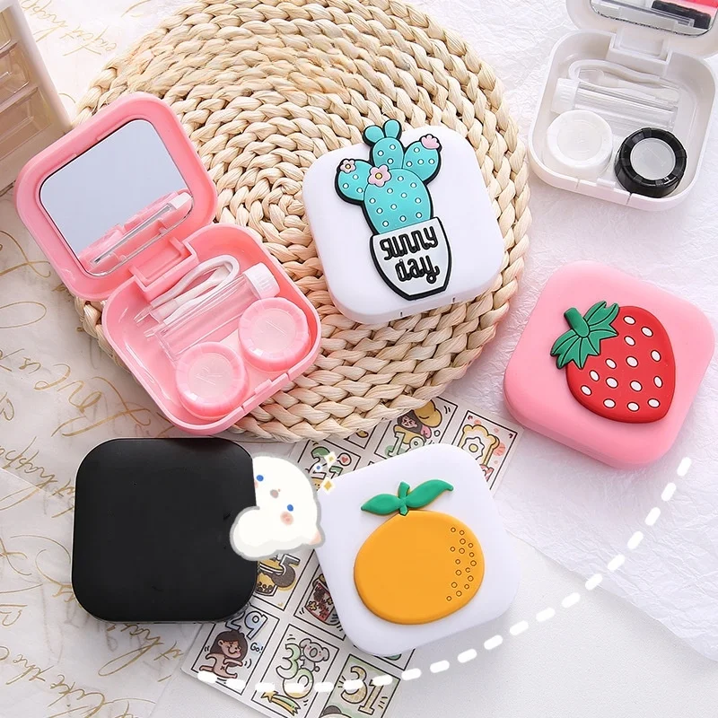 Cute Cartoon Small Contact Lense Storage Box Lovely Contact Lens Case Portable Travel Contact Lenses Case Container Lenses Box