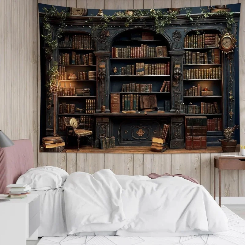 VIKAMA Fantasy Window Tapestry Wall Hanging Tropical Forest Sea Beach View Floral Greenery Aesthetic Art Wall Decor