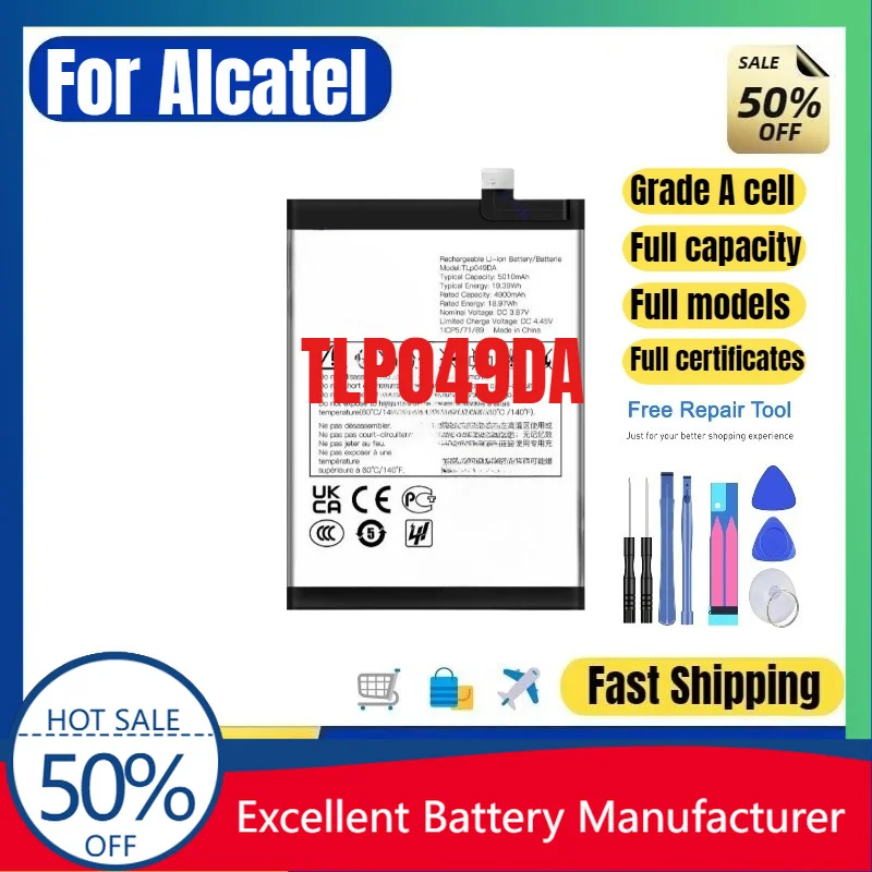 0 Cycle TLP049DA Battery for TCL 50 XL Pro SE T702W High Quality Replacement Battery Grade A Lithium Polymer Bateria with Tools