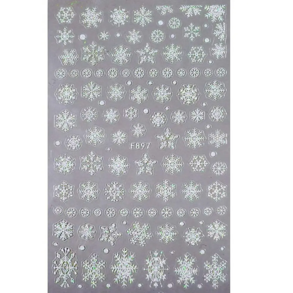 

Fashion White Christmas Nail Art Bells Elk Nail Decals Snowflake Nail Stickers Christmas Nail Stickers Nail Art Decorations
