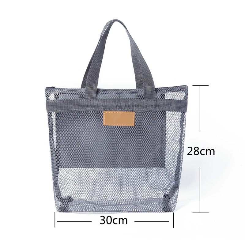 Women Mesh Travel Storage Shower Bag Beach Toilet Bag Cosmetic Bag Handbag Mesh Bag Toiletries Organizer Portable Storage Bag