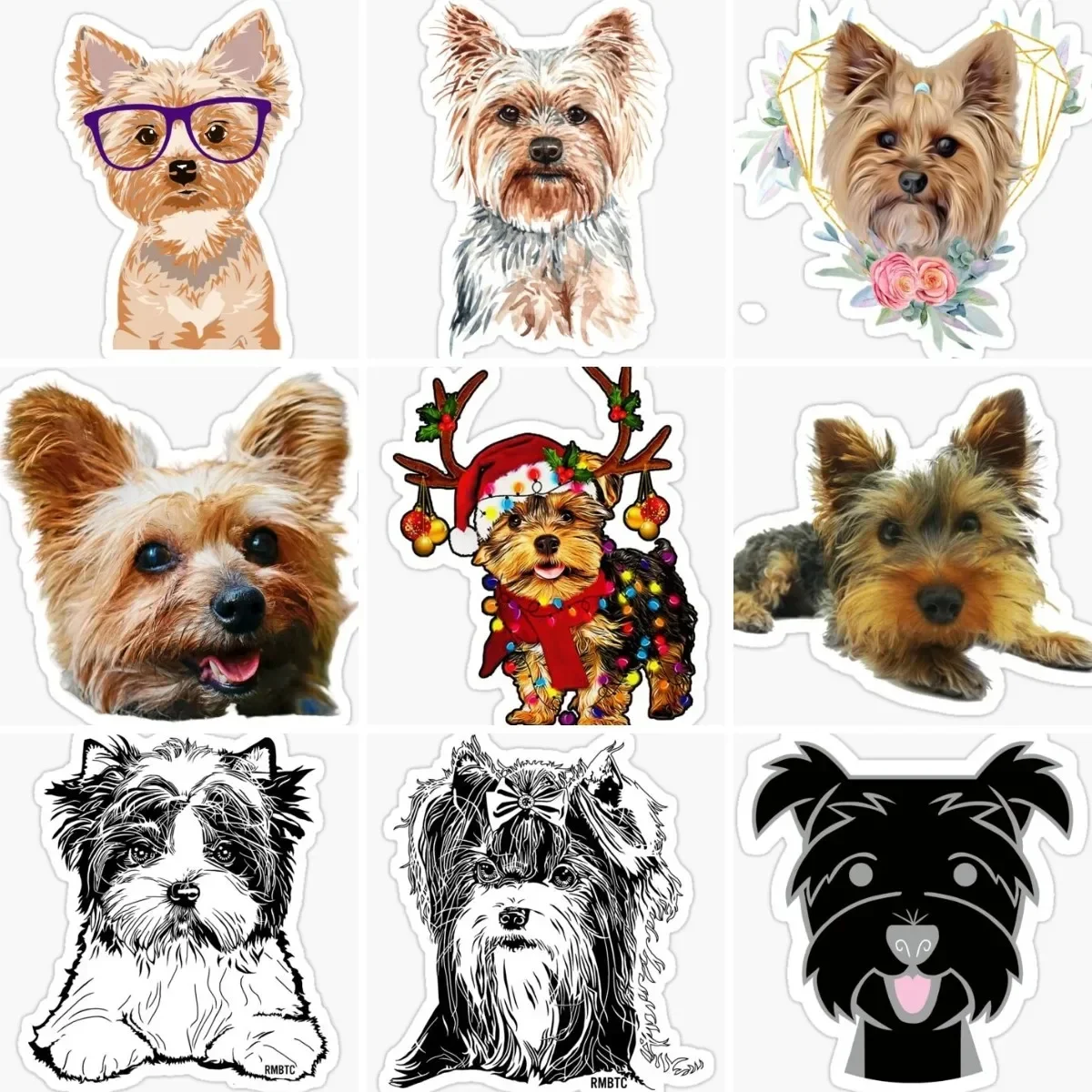 

Yorkshire Dog Pets Cute Creative Sticker Window Wall Room Truck Car Motorcycle Bumper Wall Glass Bicycle Decoration Helmet Decal