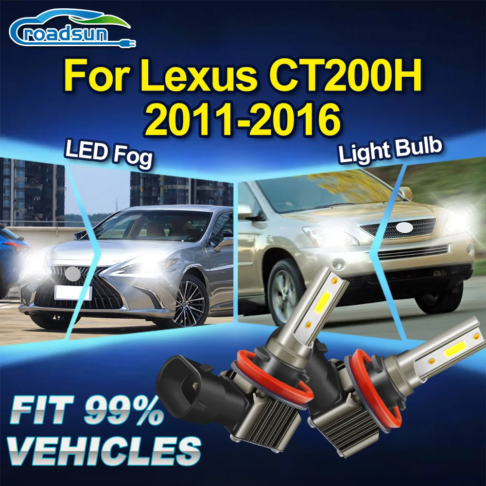 

ROADSUN 2PCS Upgrade Canbus Car LED Fog Light Bulbs High Power Fog Lamp Ampoules For Lexus CT200H 2011 2012 2013 2014 2015 2016