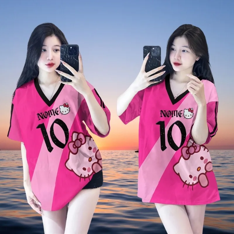 

MOTO-Hello Повседневная летняя футболка с принтом для мужчин и женщин, дышащий трикотаж с короткими рукавами, спортивный тренировочный футбол