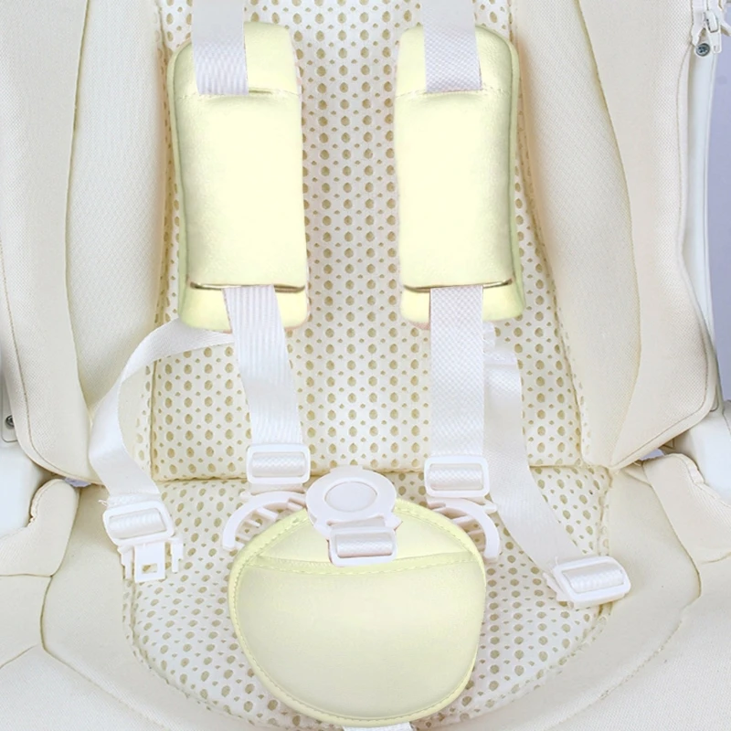 M76C 3 قطعة واقيات الكتف لمقعد السيارة قابلة للتنفس مجموعة حشوة لعربات الأطفال مع دعم أمامي معزز سهل التركيب #3