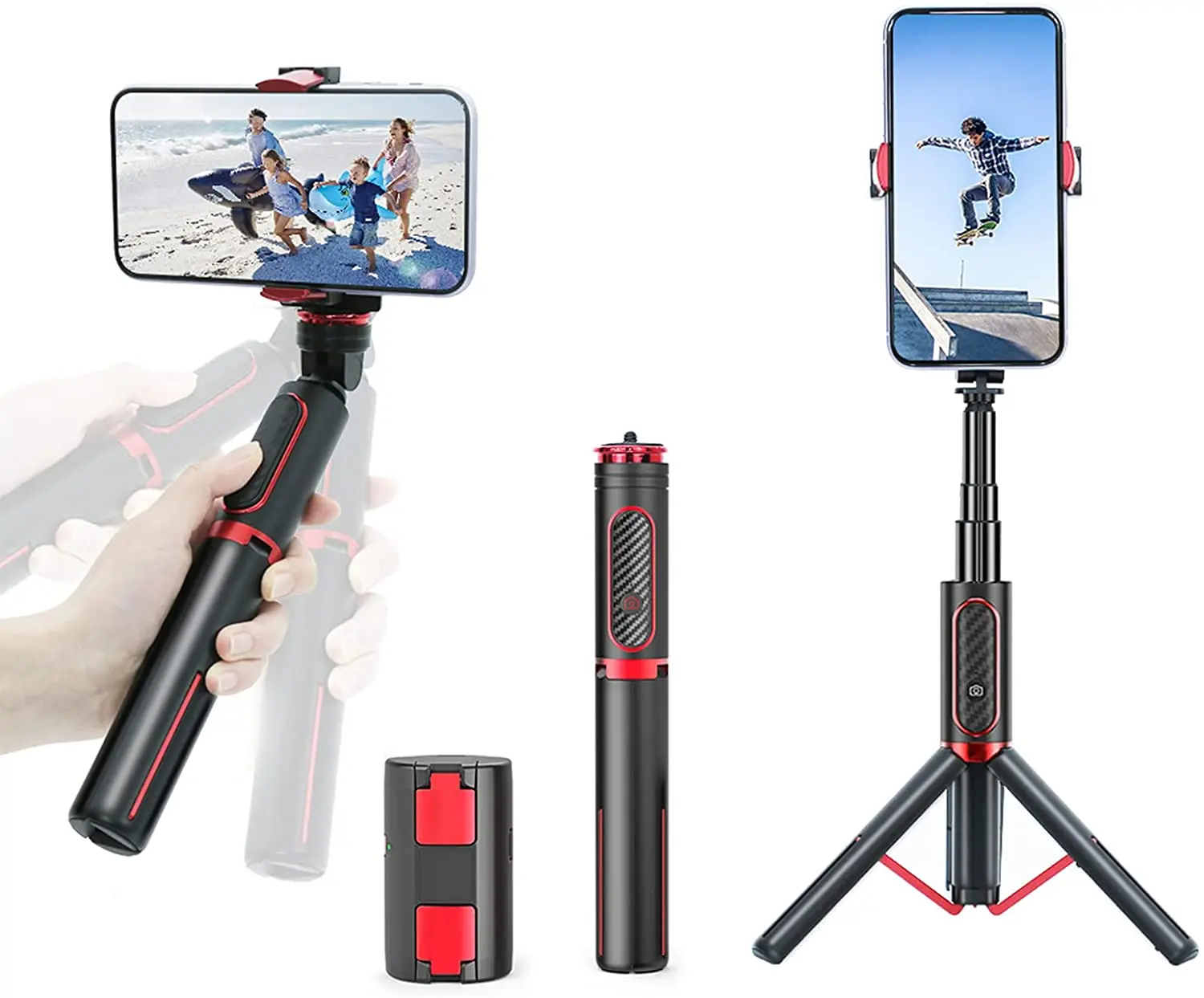 Portable Stabilizer Selfie Stick Tripod 360 Degree Rotation With Bluetooth Selfie Remote Control For iPhone Android Extendable