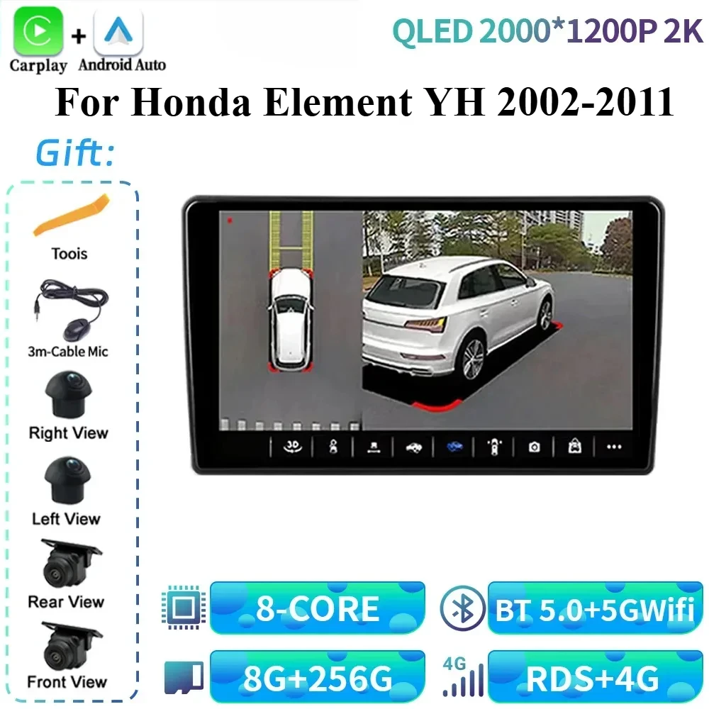 

For Honda Element YH 2002-2011 Car Radio Multimedia Video GPS Android 14 Navigation Autoradio Wireless Bluetooth Carplay Screen