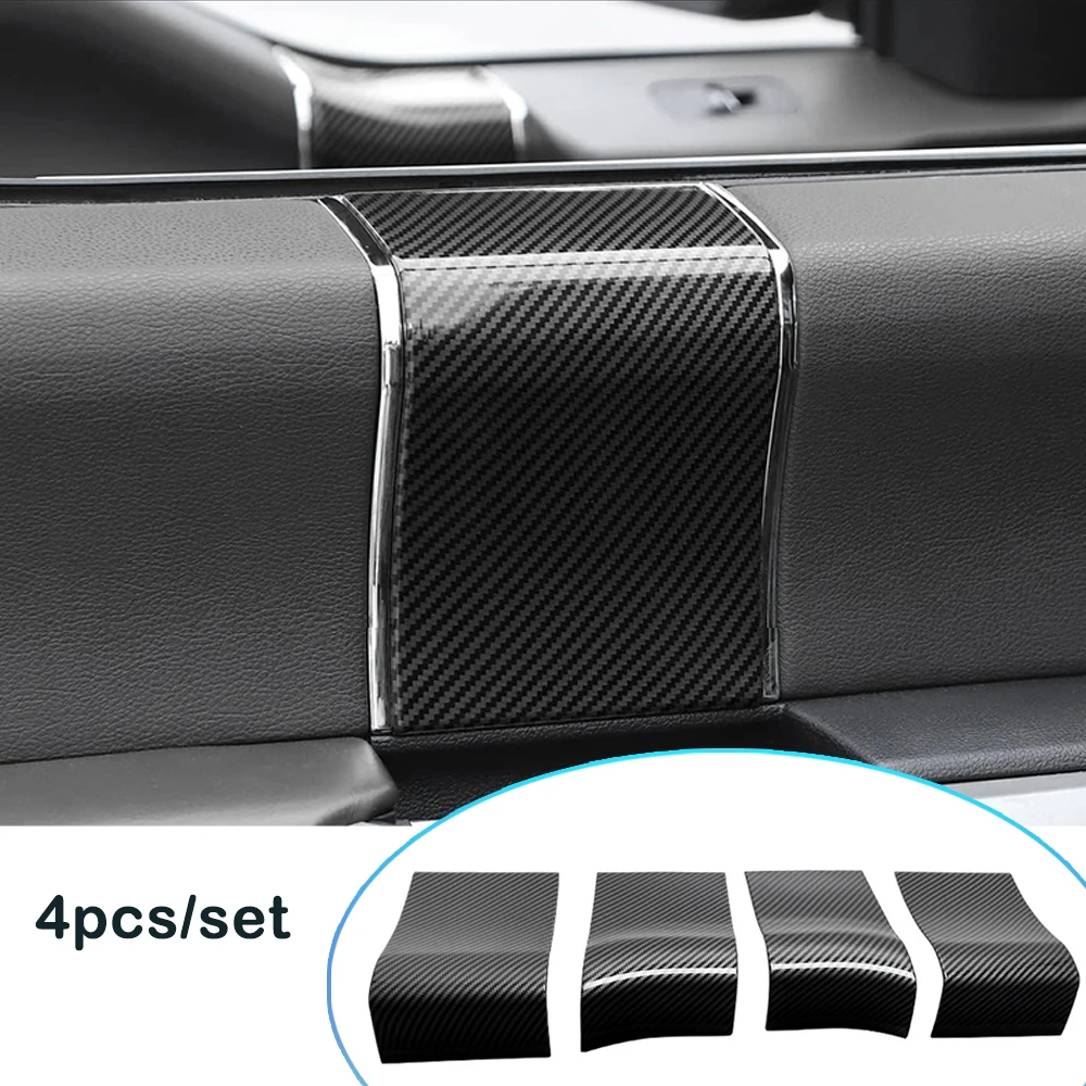 For Ford F150 Interior Door Handle Panel Trim Bezel Decora Cover 2015-2020 ABS Carbon Fiber Door Handle Guard Parts 4pcs/set