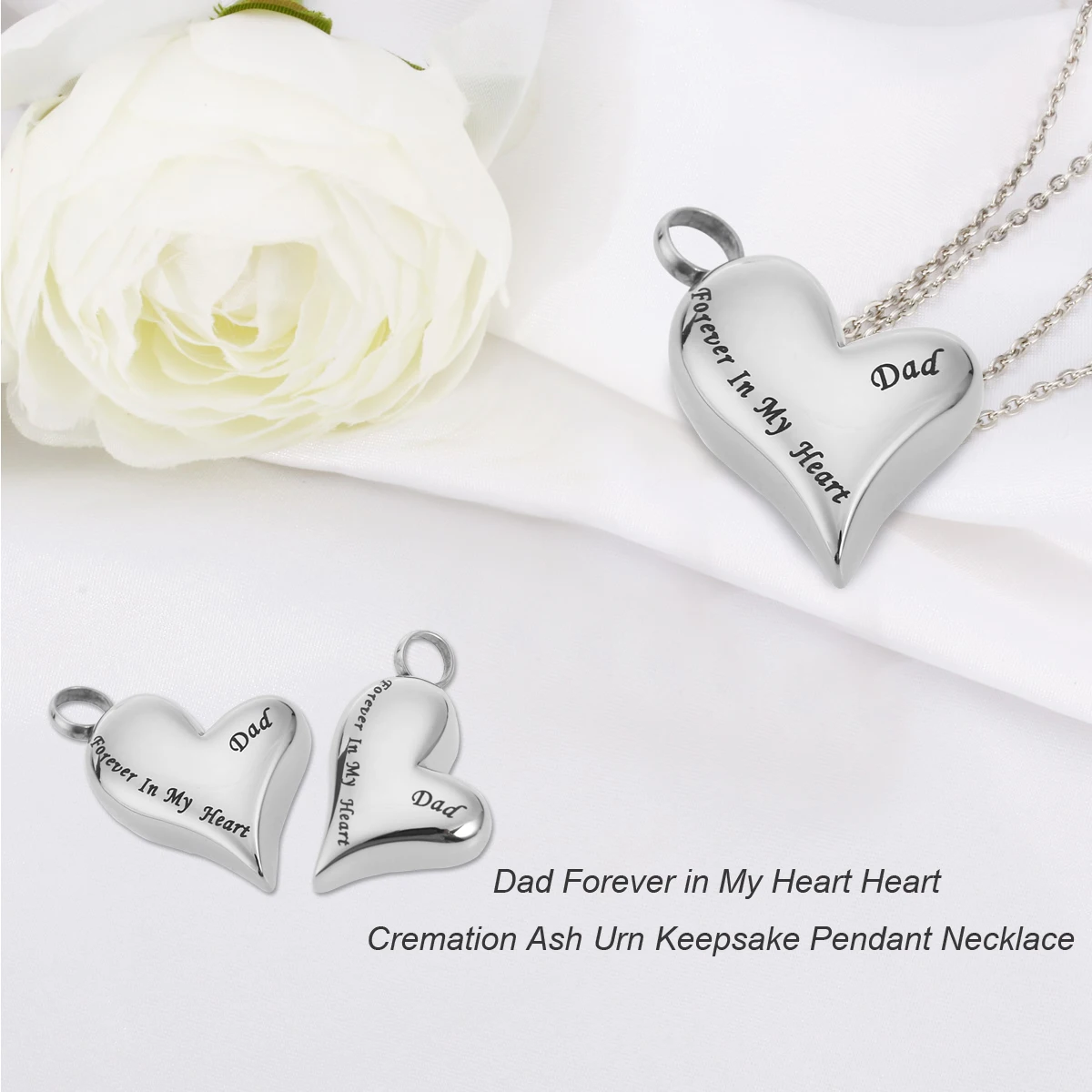 

Ashes Necklace Pendant Necklaces Cremation Urn Perfume Bottle Silver Keepsake Dad