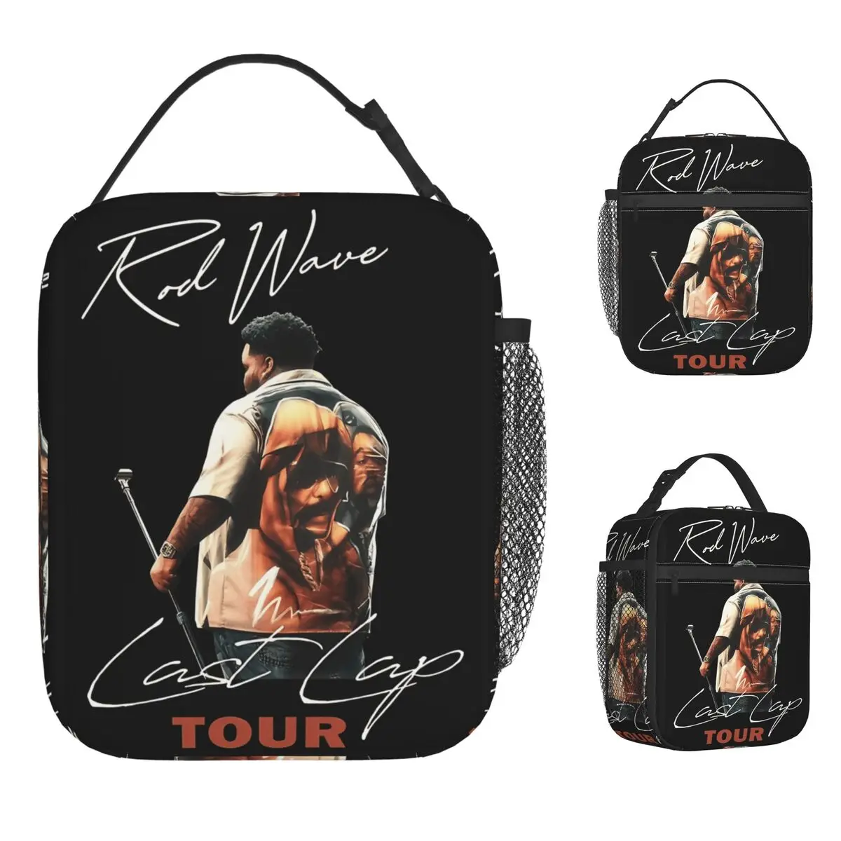 

Rod Wave Last Lap Tour Музыкальная сумка для обеда для унисекс с принтом Ланч-бокс Модная сумка-холодильник для пикника Портативная сумка-холодильник Оксфорд Сумки для еды