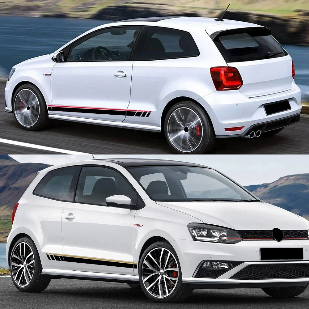 2 قطعة ملصقات السيارة الجانبية لشركة فولكس فاجن فولكس فاجن بولو 6R 6C 9N2 9J GTI تعديل السيارات البلاستيكية سباق نمط الشارات ضبط السيارات اكسسوارات