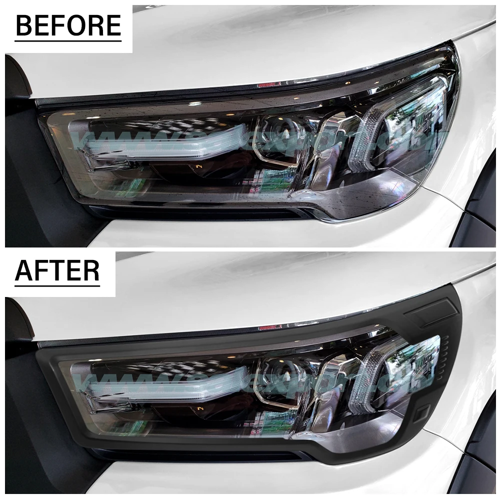 Front Headlight Cover Lamp Protector Surround Head Light Cover for Toyota Hilux 2021-2024 year Models 4X4 Auto Part Car Styling