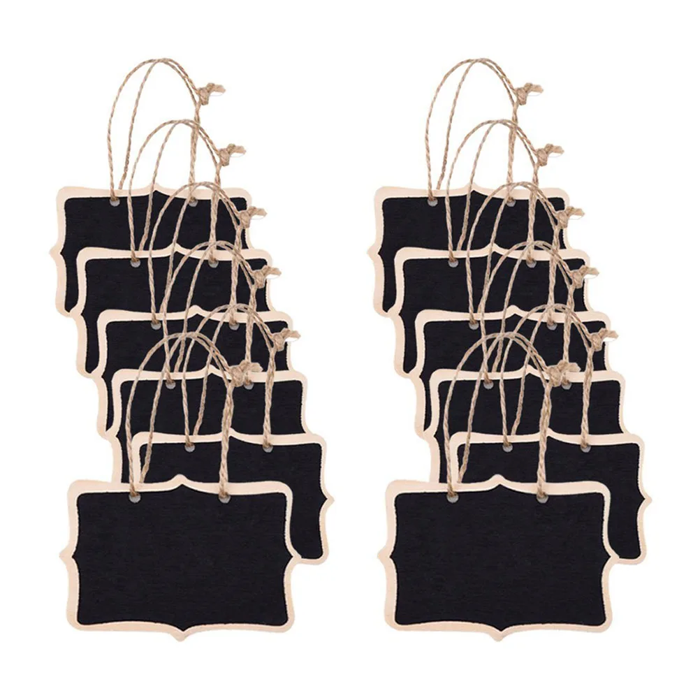 12Pcs Mini Blackboard Chalkboard Signs for Wedding Party Table Numbers Menus Greetings Hanging Message Board with String Buffet