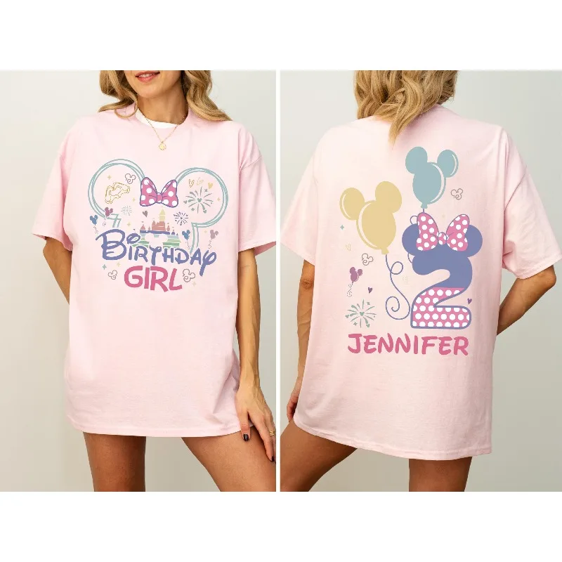 

Рубашка с принтом Минни для именинницы Диснея, свитшот на день рождения Диснея, повседневная дорожная футболка для именинницы, футболка на день рождения