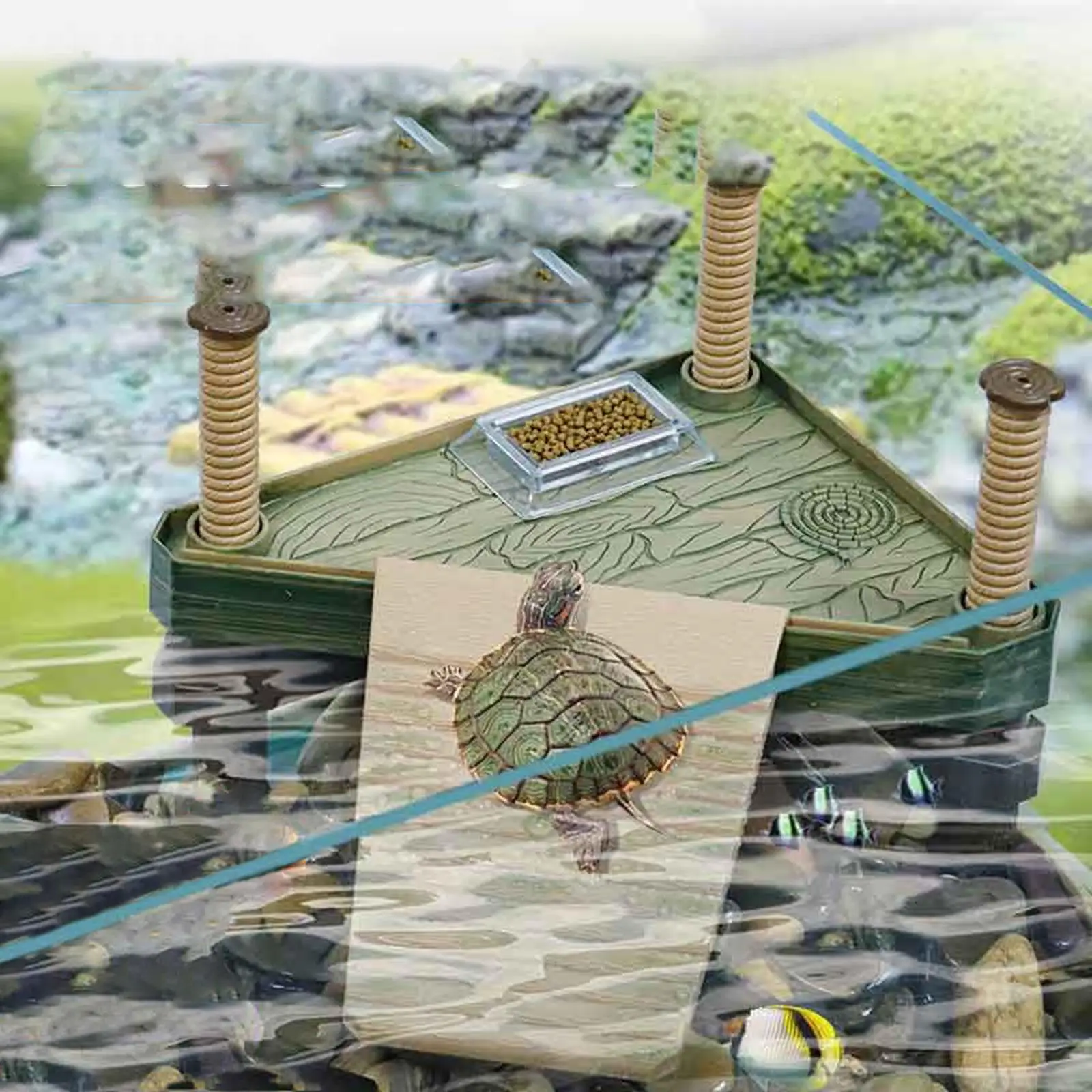 Schildkröte, Sonnenplattform mit Kletterrampe, Schildkröte, schwimmendes Insel, Schildkrötenpanzer, Aquarium, schwimmende Trocknungsplattform, Liegplattform