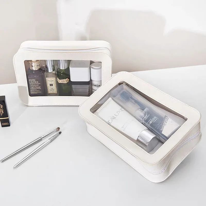 屋外ポータブル防水化粧品バッグ新しいシンプルな旅行防塵化粧品バッグ透明トイレタリーバッグ