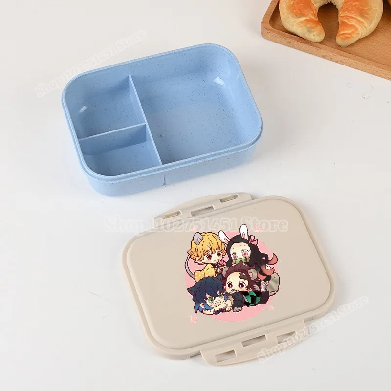 Anime Demon Slayer Bento Lunch Box Cartoon Print Food Storage Containers School Work Lunchbox Foods Warmer Boxes Unisex Gift view 5