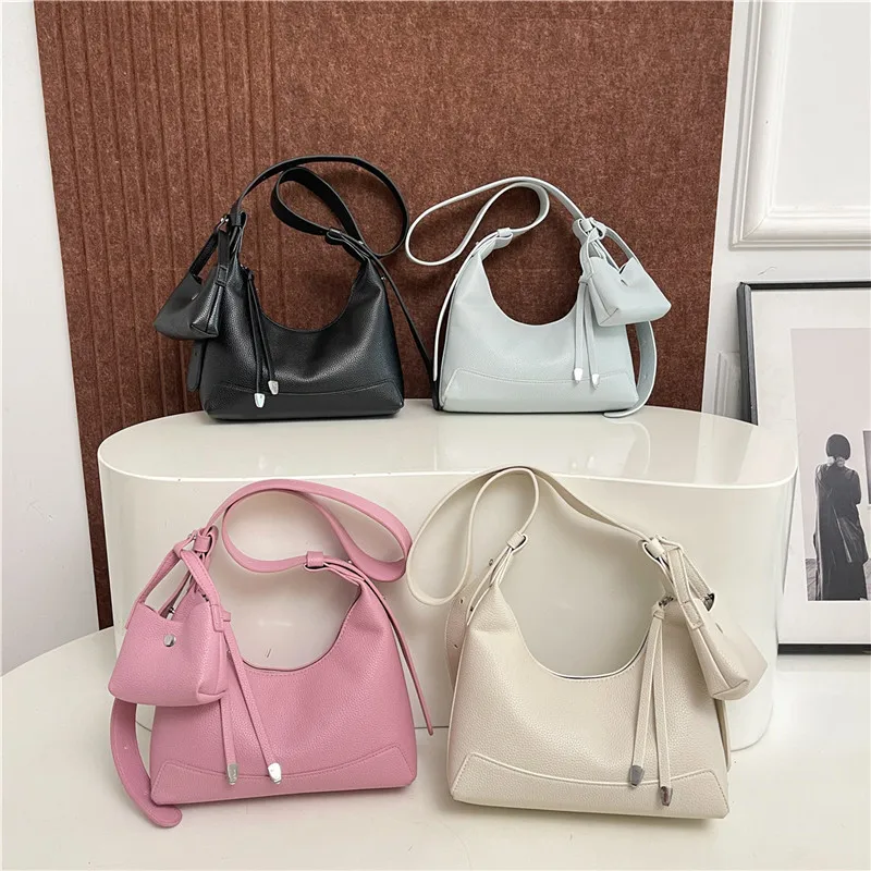 Chic 2025 Pebbled PU Leather Shoulder Bag for Women, Luxury Boho Crossbody Purse, Elegant Underarm Bag for Fall Daily Use​