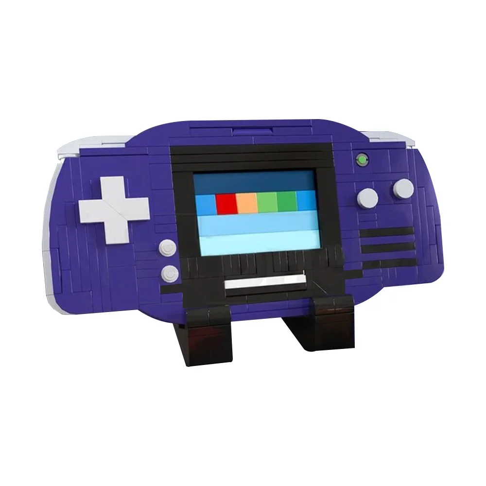 

MOC Game Boy Advance Model Building Blocks Sets DIY Classic Indigo Handheld Console Brick Toys Adult Gift For Kid