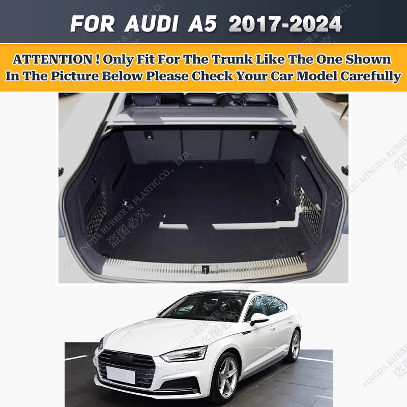 For Audi A5 Sportback 4-Door 2017-2024 2023 2022 2021 2020 2019 2018 Car Trunk Mat carpet interior accessories cover