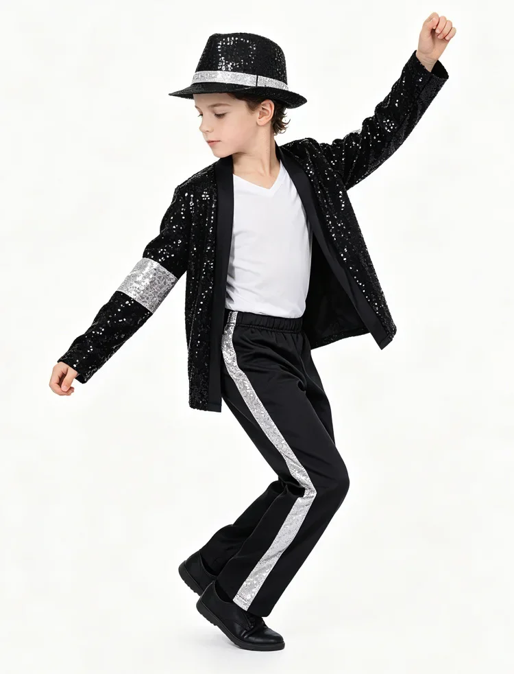 2026 Michael Jackson Cosplay MJ Cos Kinder- und Erwachsenenkostüm Billie Jean Jacke Geschenk Handschuh
