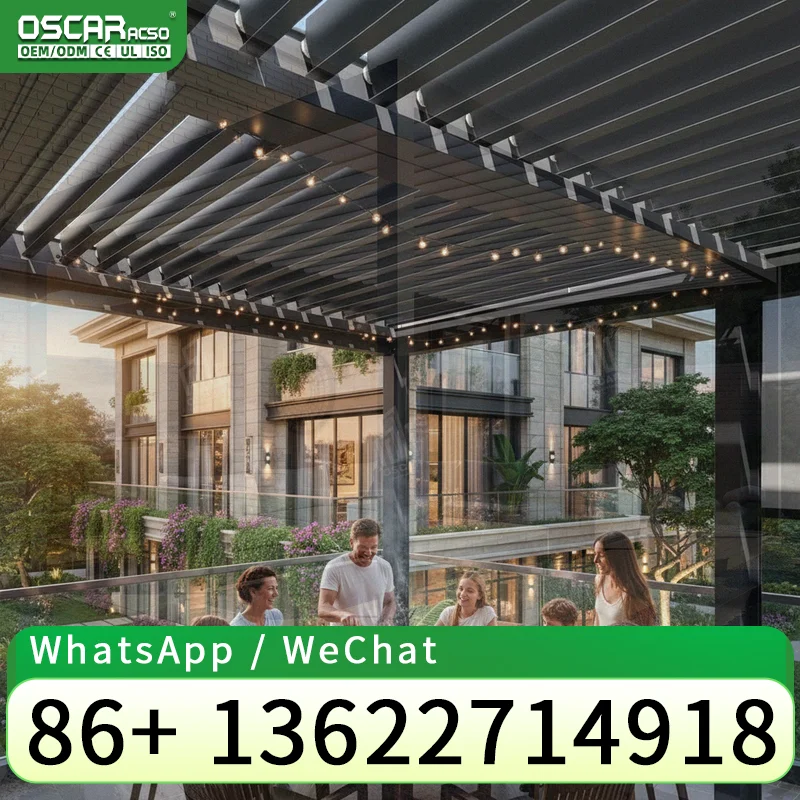 Outdoor Canopy Roof Panel for Garden Terrace Patio with Sliding Glass Doors pergola