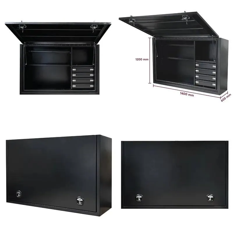 Wholesale Waterproof Black Truck Trailer Bottom Toolbox 1400x600x1200mm External Accessories