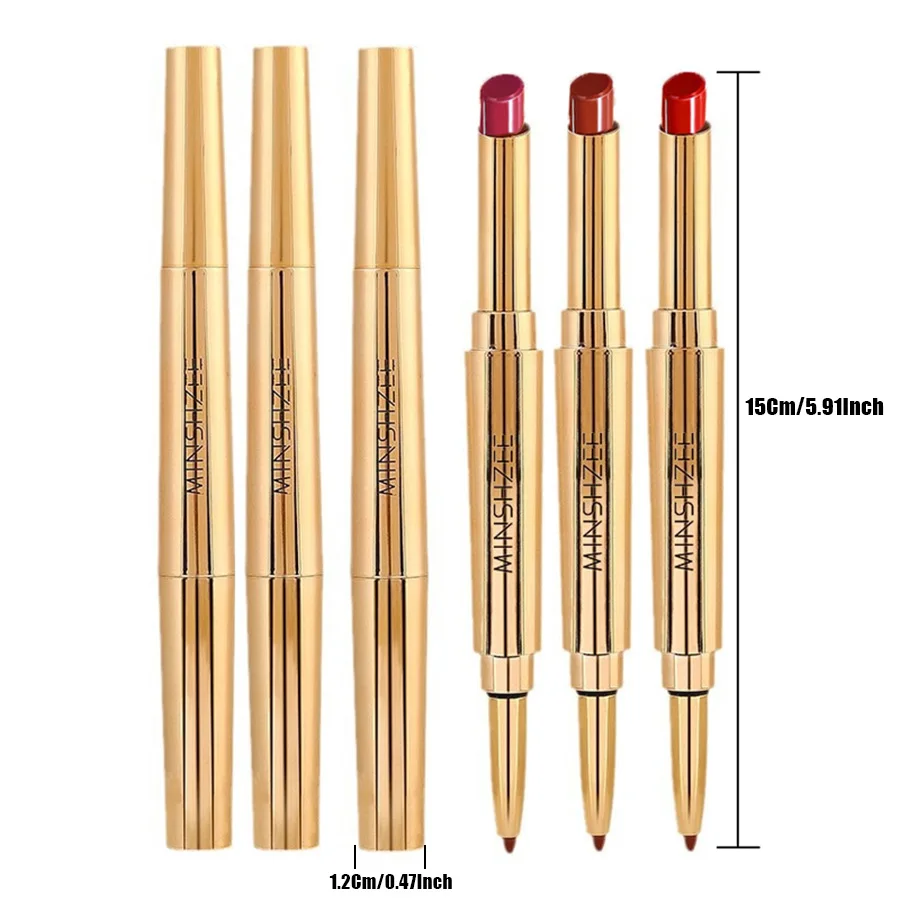 6 colors optional matte double-ended lipstick lip liner suitable for all skin types non-stick long-lasting lipstick