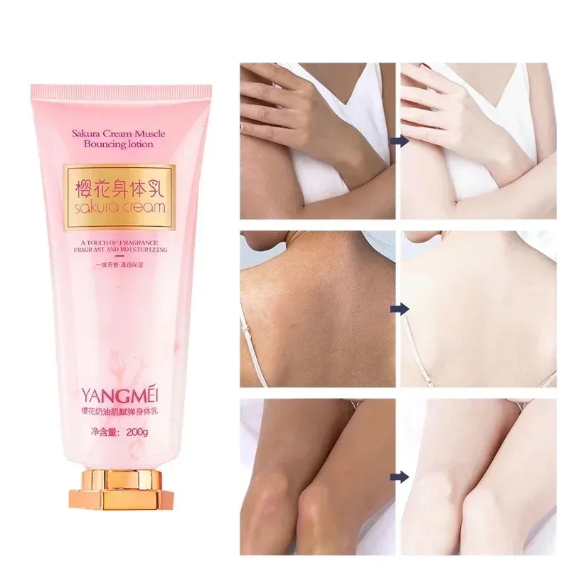 Japan Sakura Whitening Body Lotion 200g Niacinamide Lotion Moisturizing Brightening Skin Lightening Cream for Dark Skin