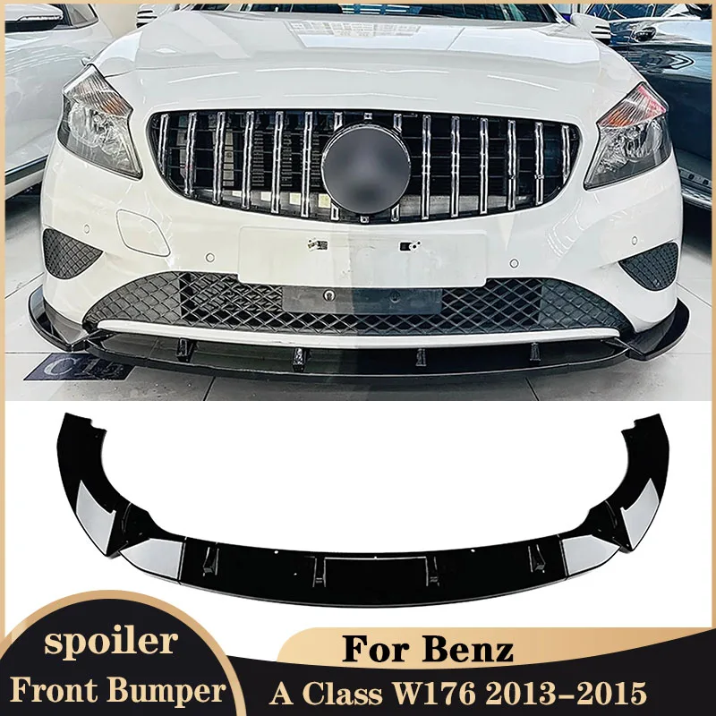 Front Lip Spoiler Splitter Body Kit Diffuser for Mercedes Benz A Class W176 2013-2015 Exterior Trim Canard Lip Car Accessories