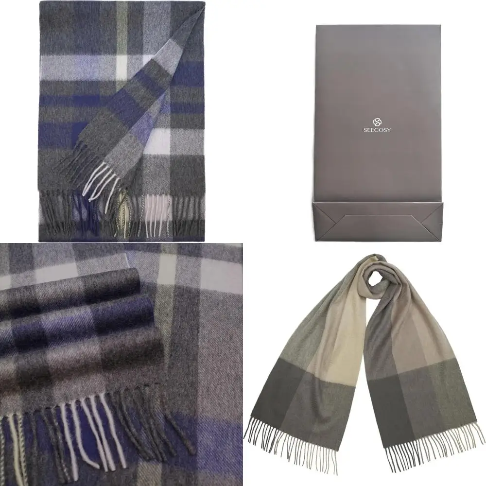 

Кашемировый клетчатый шарф — мягкий теплый узор в клетку для унисекс, идеальный вариант подарка