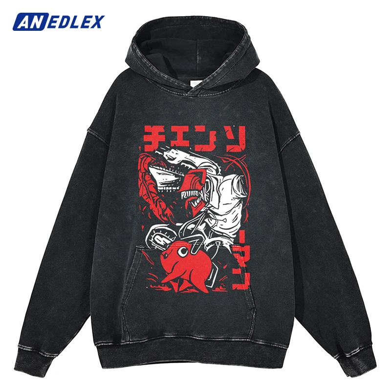 

Hip Hop Streetwear Anime Graphic Print PulloverMen Black Hoodie Sweatshirt Autumn Winter Harajuku Cotton Vintage Hooded Hoodie