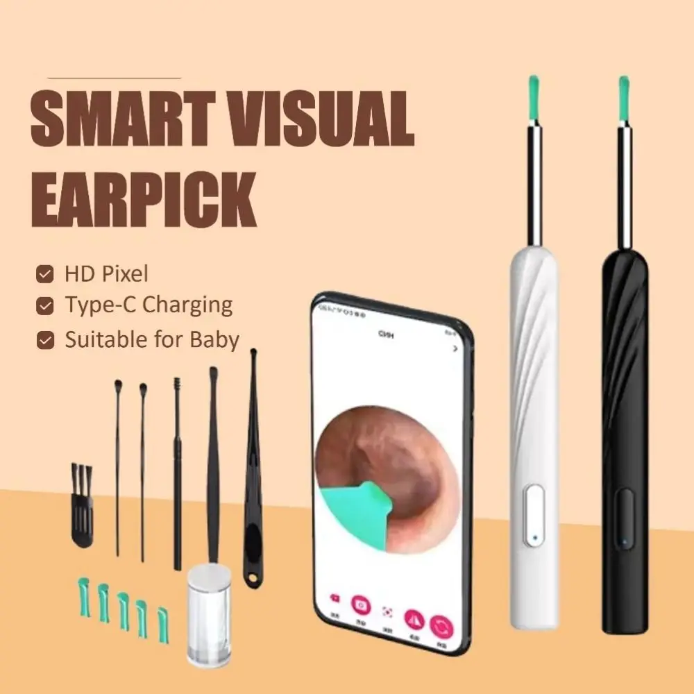 With Camera Visual Ear Scoop Portable Earwax Removal Otoscope Endoscope Camera for Android IOS Ear Wax Removal Tool For Adult