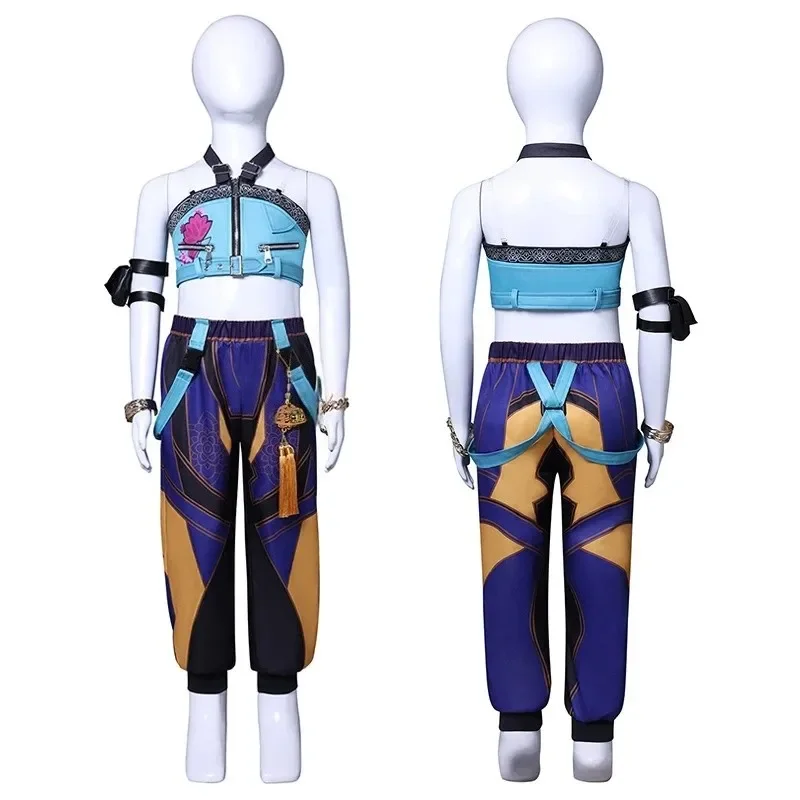 أطفال Kpop شيطان رومي زوي ميرا تأثيري هنتركس الصيادين زي للفتيات الملابس مجموعة المعبود لعب الأدوار هالوين كرنفال البدلة #3