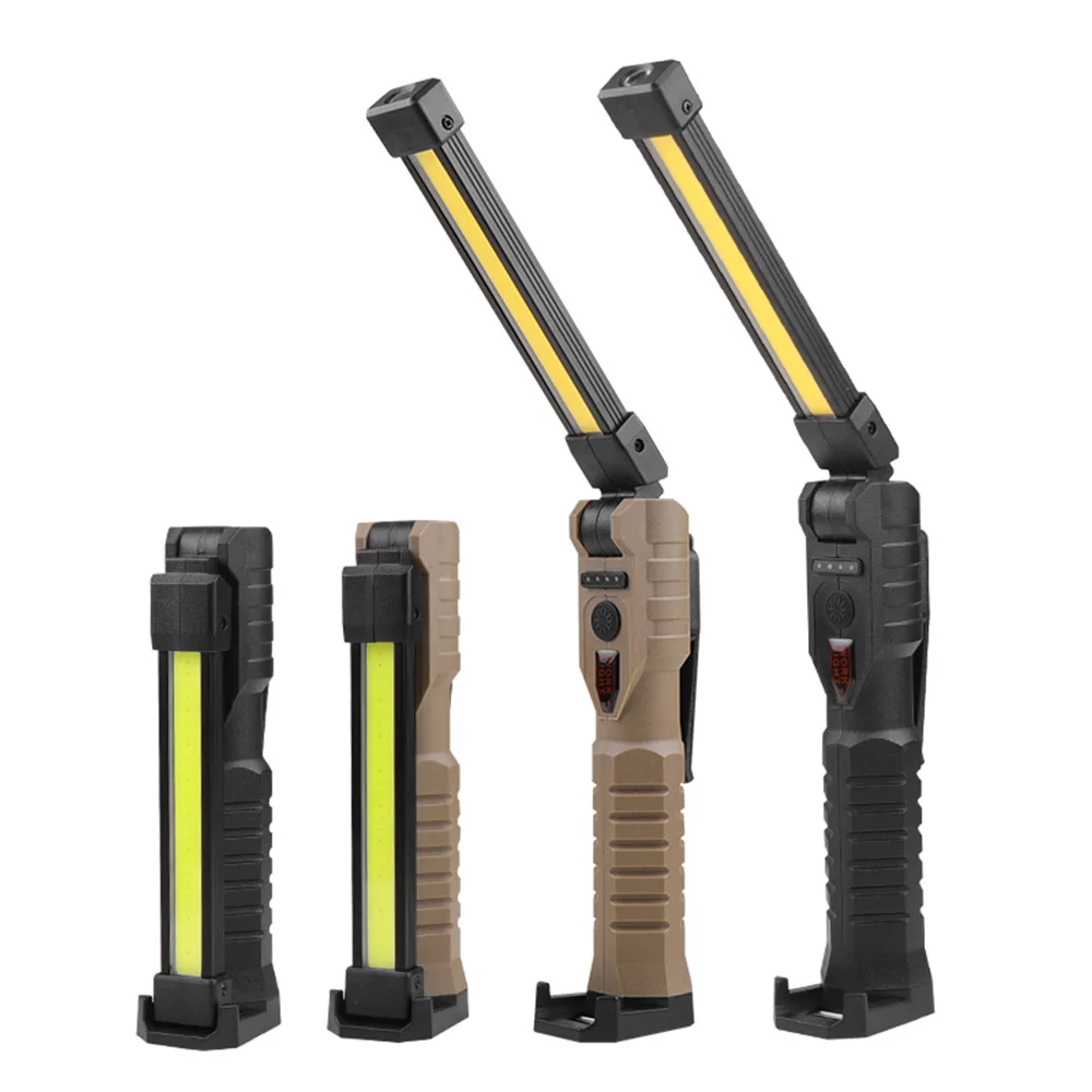 

LED Flashlight Multi Function Folding Work Light Super Bright COB Floodlight USB Rechargeable Waterproof Fishing Camping Torch