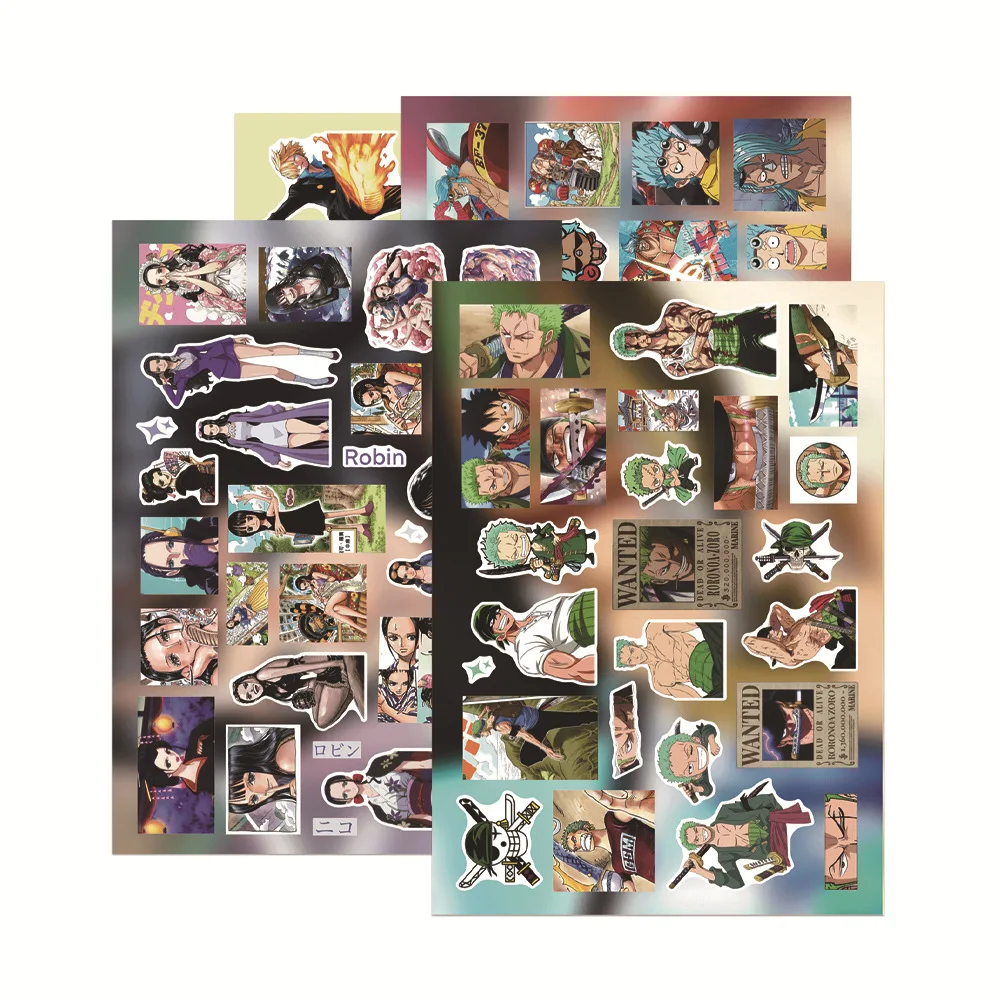 Bestseller One Piece Aufkleber Anime-Charaktere Wasserfeste Graffiti-Sticker Zoro Sanji Ace Robin Dekoration für Sammler-Geschenke